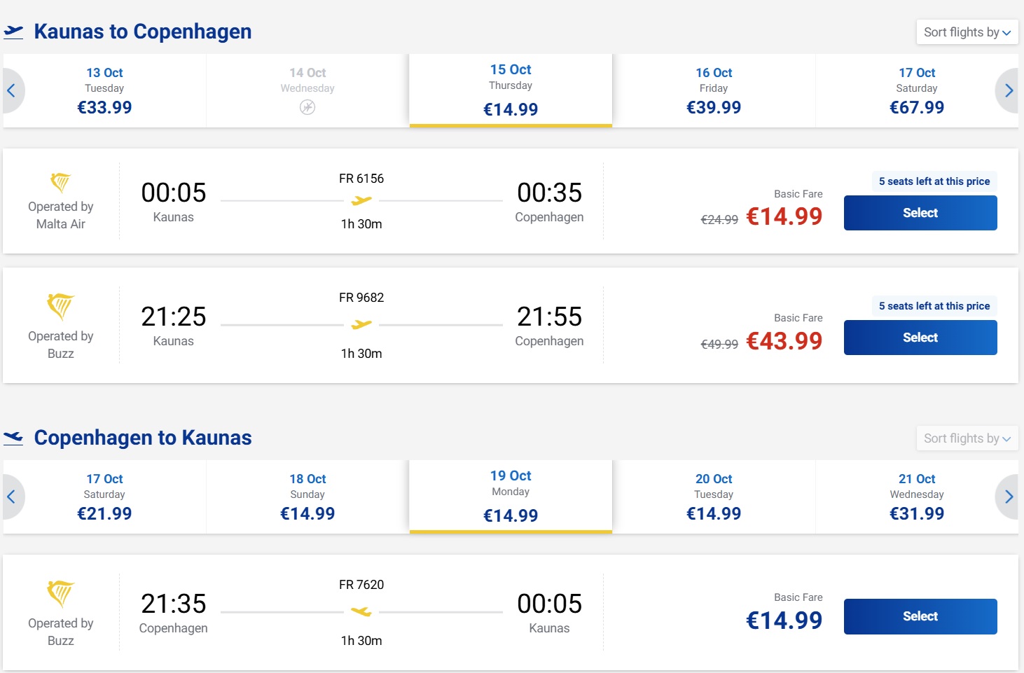 Pigūs bilietai į Kopenhagą iš Kauno nuo 30 eurų