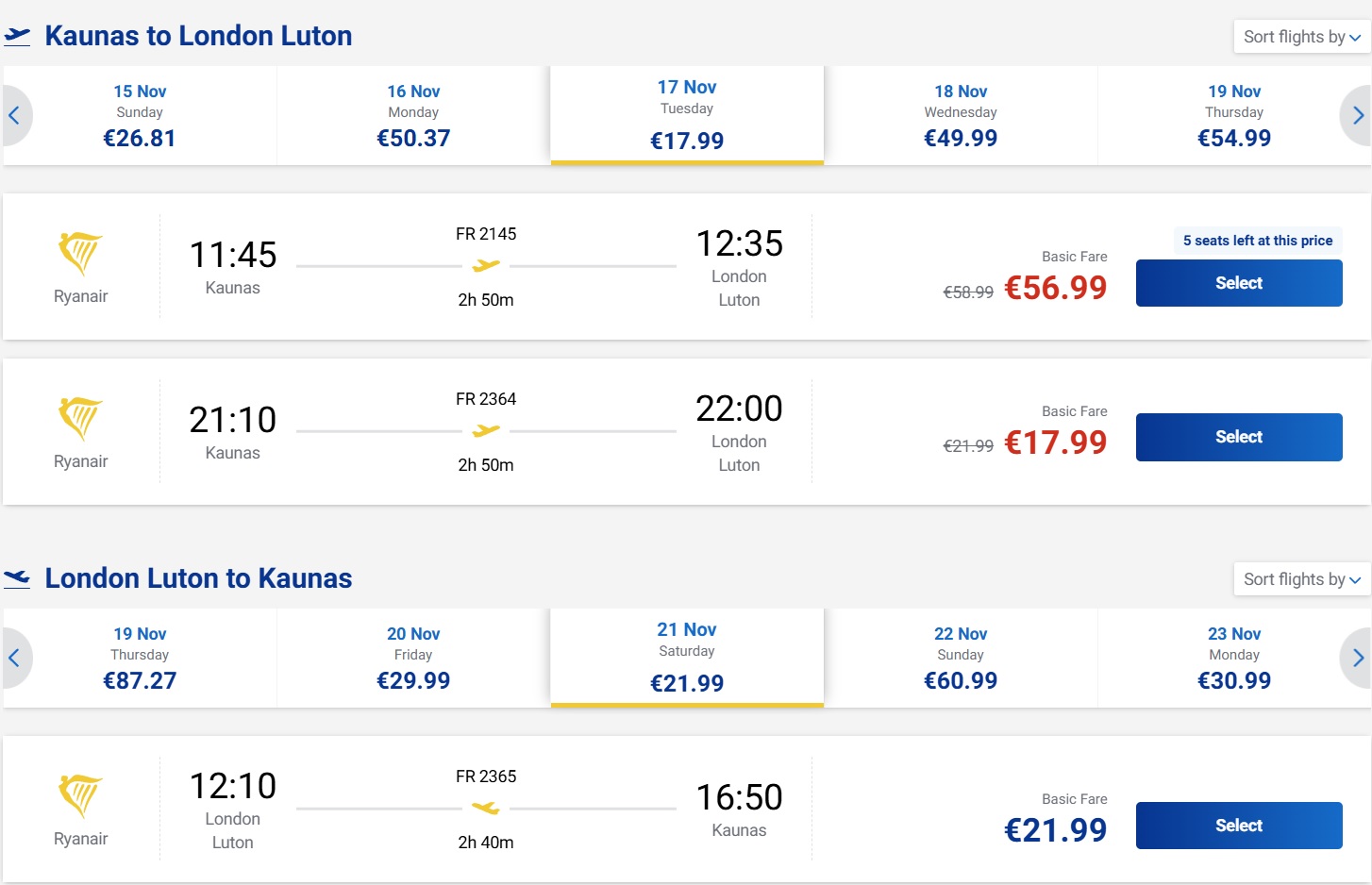 Pigūs bilietai į Londoną iš Kauno nuo 40 eurų