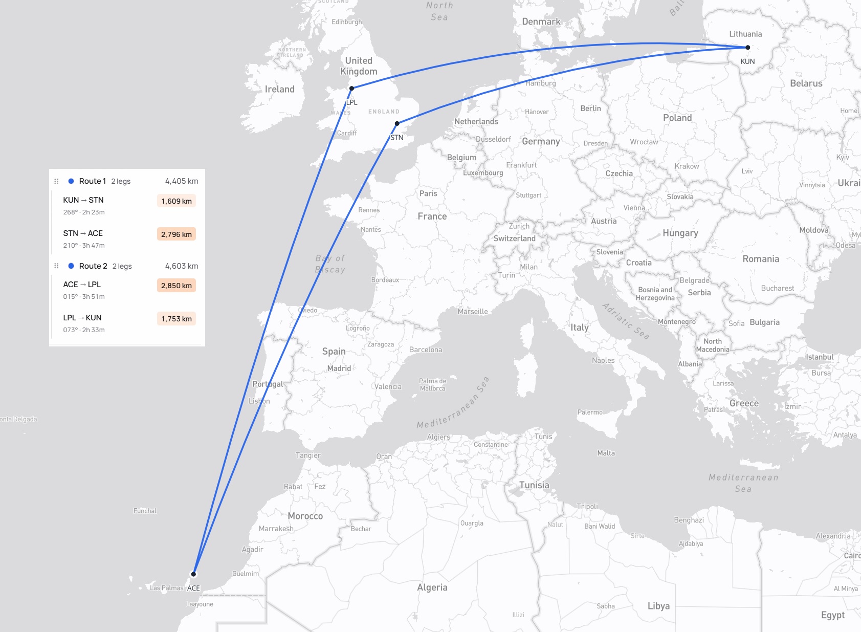 Kelionės maršrutas Kaunas – Londonas – Lanzarotė – Liverpulis – Kaunas